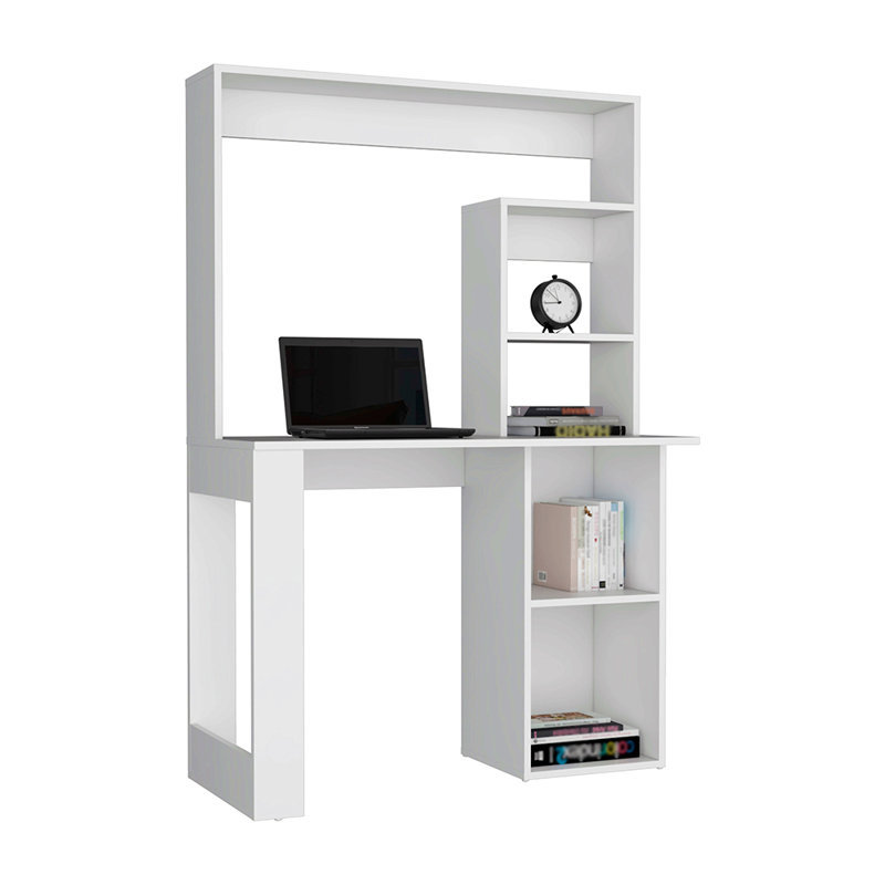 Bureau d'écriture avec tablettes et huche, Blanc