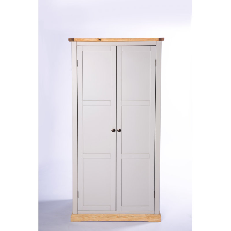 Syston 2 Door Solid + Manufactured Wood Wardrobe