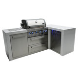 Mont Alpi MAi400-D90 4-Burner 90 Degree Corner Deluxe Stainless Steel Outdoor Island Barbecue Grill