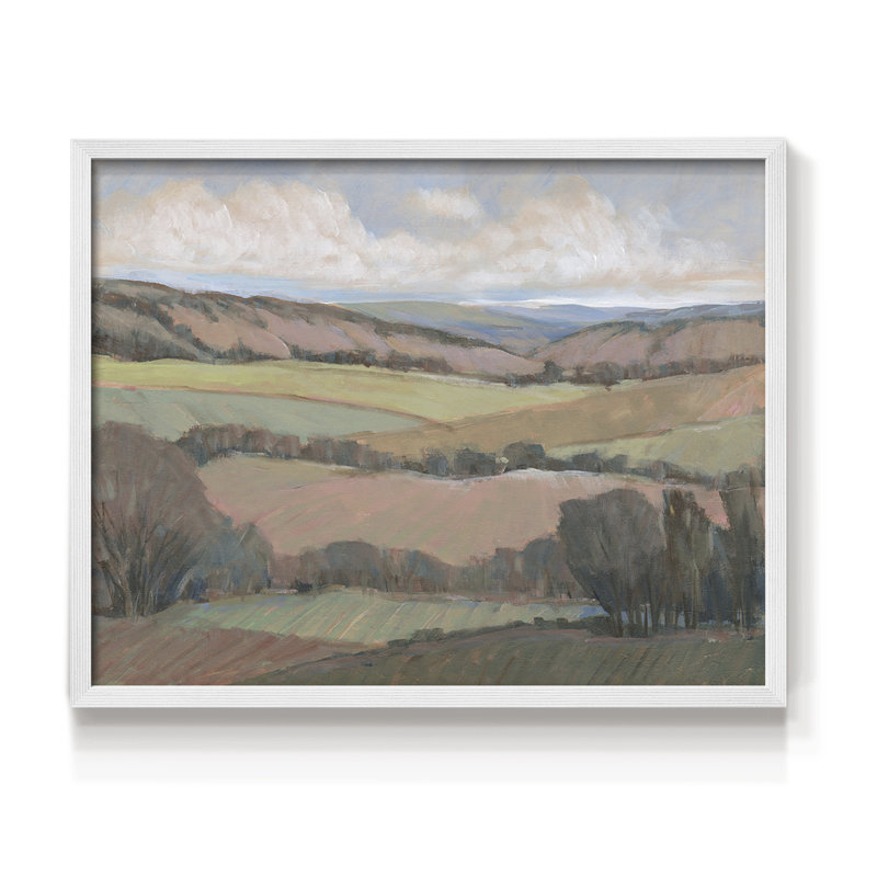 Hilly Countryside II - Reproduction encadrée - Restickable, H 11 po x l 14 po, Blanc