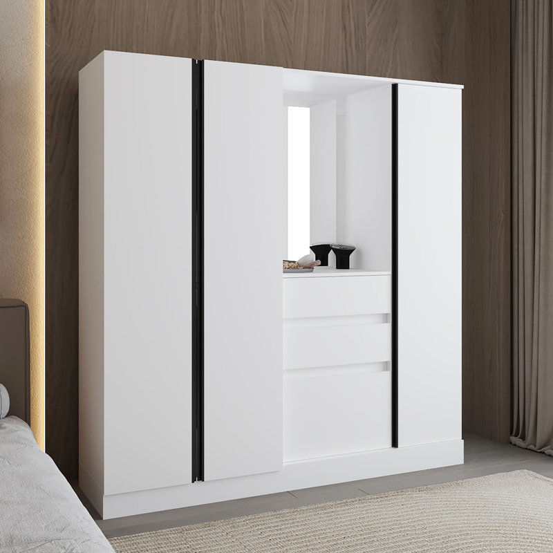 Armoire Kamelot 1,80 avec portes doubles, tringle et tablettes intérieures