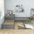 Twin Size L-Shaped Platform Bed with Trundle and Two Drawers-1041720809
