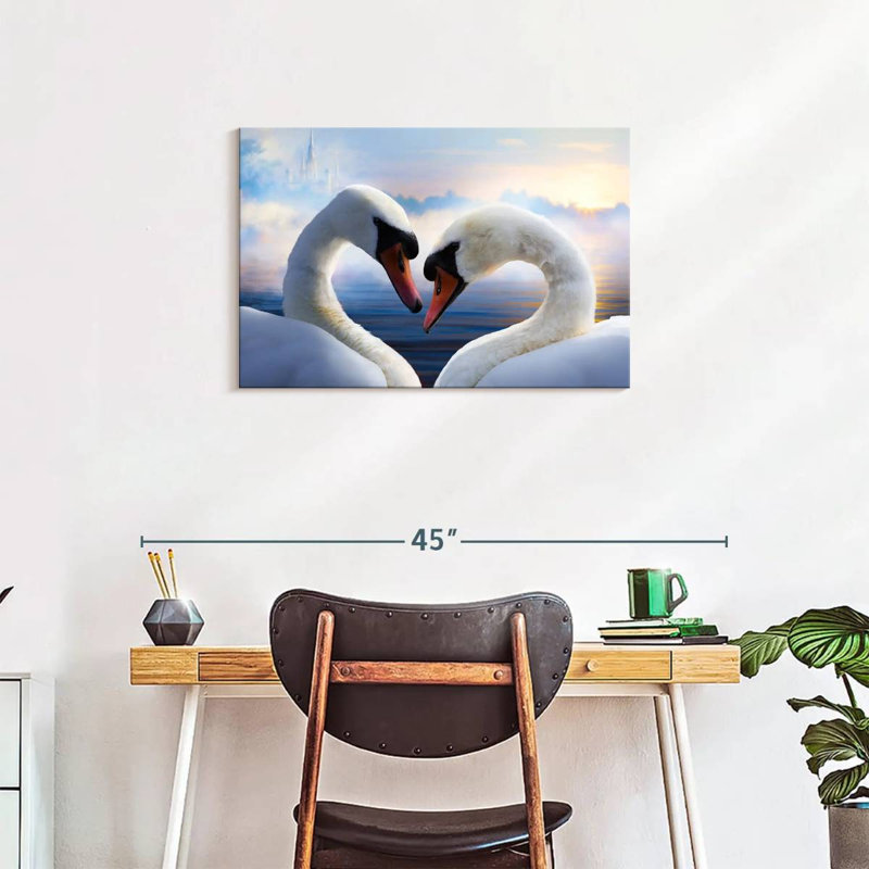 Brampt Swan Romance, 20" H x 30" W