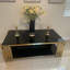Table basse de salon rectangulaire à 2 niveaux en verre trempé L 51 po x l 27,5 po Vaili-608836039