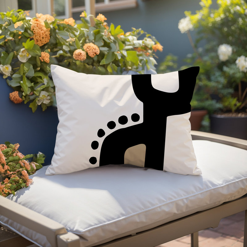 Coussin lombaire réversible intérieur / extérieur Sofi Minimalist, H 14 po x l 20 po, Crème, crème