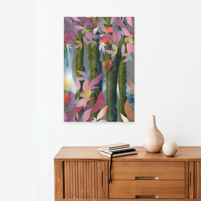 Contemporary Art Geometric Modern Peaceful Squirrel Autumn Nature Wall Art 1 Piece Wrapped Canvas Wall Art