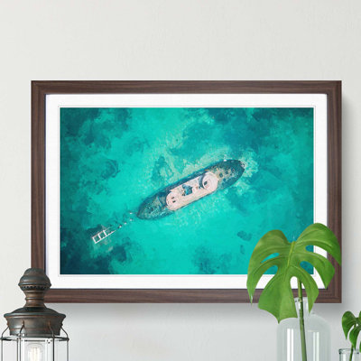 Shipwreck in Black Rock Beach Australia - Picture Frame Graphic Art Print