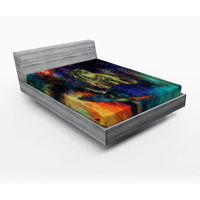 Microfiber Abstract Fitted Sheet, Queen Fitted Sheet