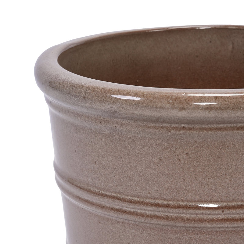 3 pots de fleurs en céramique, pot de fleurs moderne pour patio, jardin ou rebords de fenêtre - jaune antique, Jaune antique