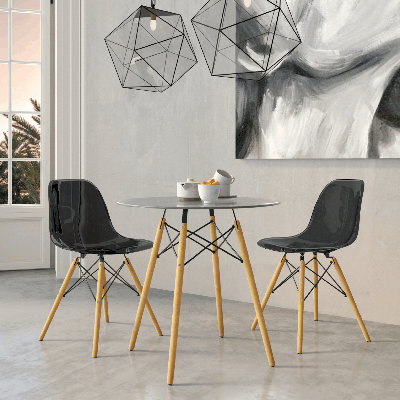 Dubuque 3-Piece Dining Set With Round Bistro Table And 2 Plastic Chairs