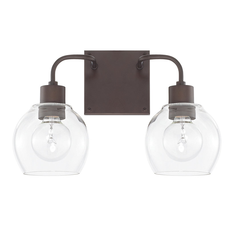 Éclairage pour salle de bain 2 lumières à intensité variable Tanner, Bronze, Transparent