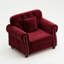Canapé Chesterfield de 41,3 po de style Mid-Century moderne avec capitonnage à boutons, garniture cloutée, accoudoirs roulés et coussin-133070716