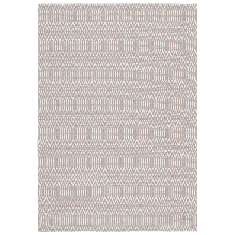 Martha Stewart 405 Cotton Geometric Rug in Cream, Rectangle 2'4" x 3'8"