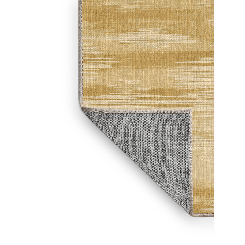 Machine Washable Abstract Beige Area Rug, Round 3'
