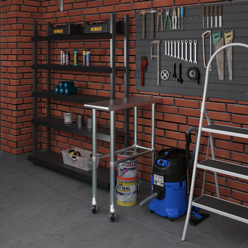 Table de travail en acier inoxydable, H 38 po x L 12 po x l 30 po