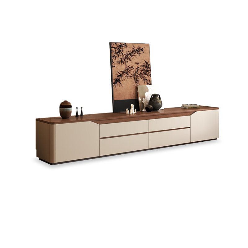 Retro Nut-Brown Manufactured Wood TV Stands, 78.74, Brun noisette