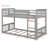 Twin Size Solid Wood Low Bunk Bed-1368673453