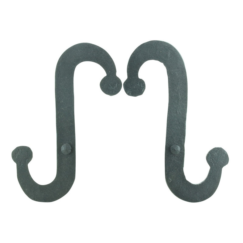 Black Wrought Iron S-Shaped Shutter Dogs Pack of 4