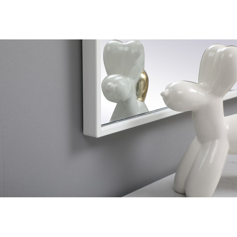 Sabine Metal Rectangle Wall Mirror, 48" x 36", White