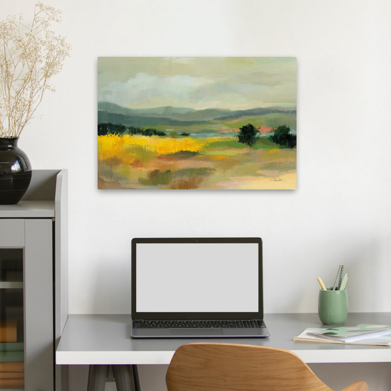 Champ de tournesols contemporain et moderne, H 24 po x l 16 po