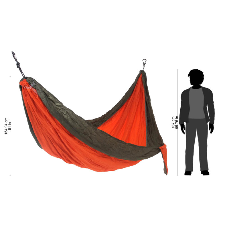 Hamac de camping Woodson, Orange / Vert, Simple