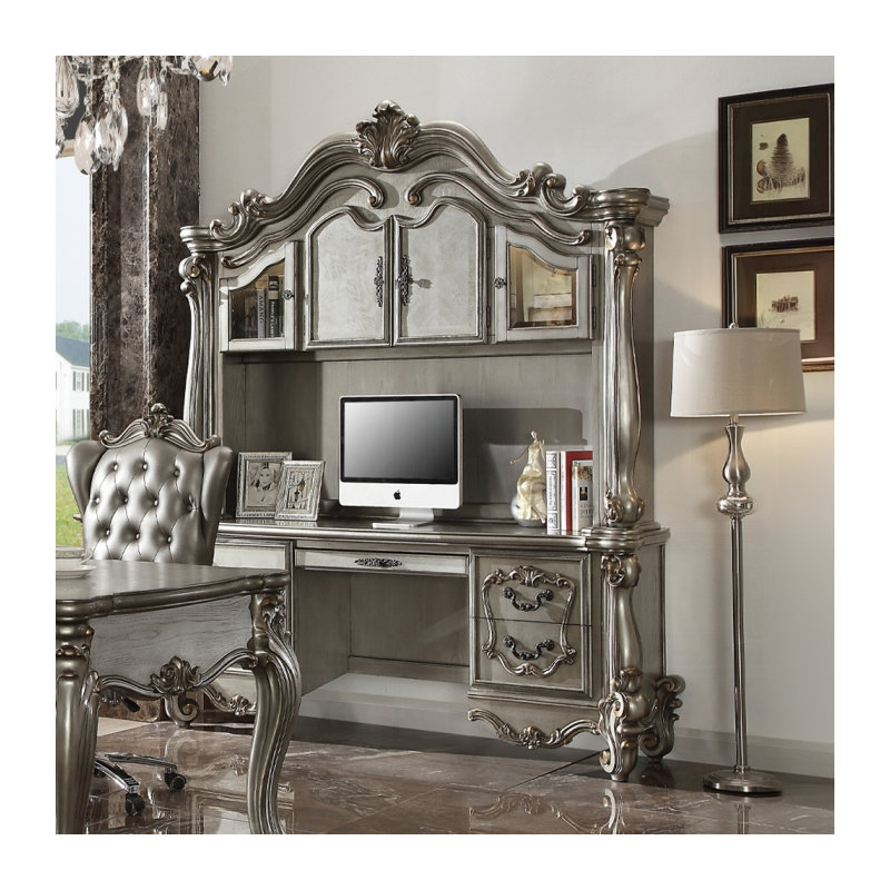 ACME Versailles Executive Mishell w/Hutch, Antique Platinum, Platinum
