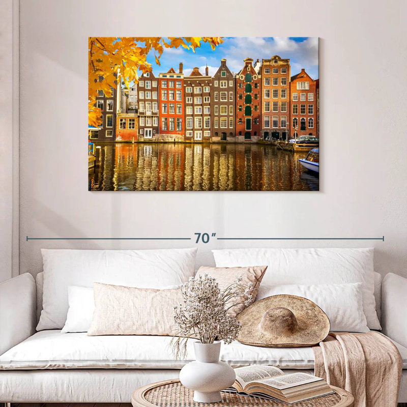 Bâtiments de Sireci au canal Amsterdam, H 30 po x l 45 po