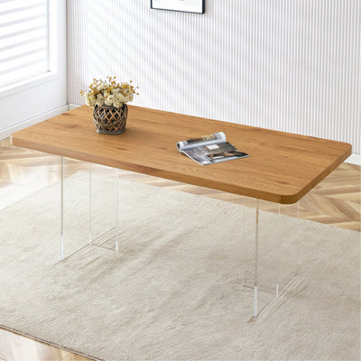 Table de salle à manger moderne et minimaliste blanche, plateau de table en bois aggloméré rayé