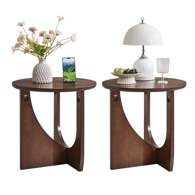 Table de chevet en bois massif 19,7 po (ensemble de 2)