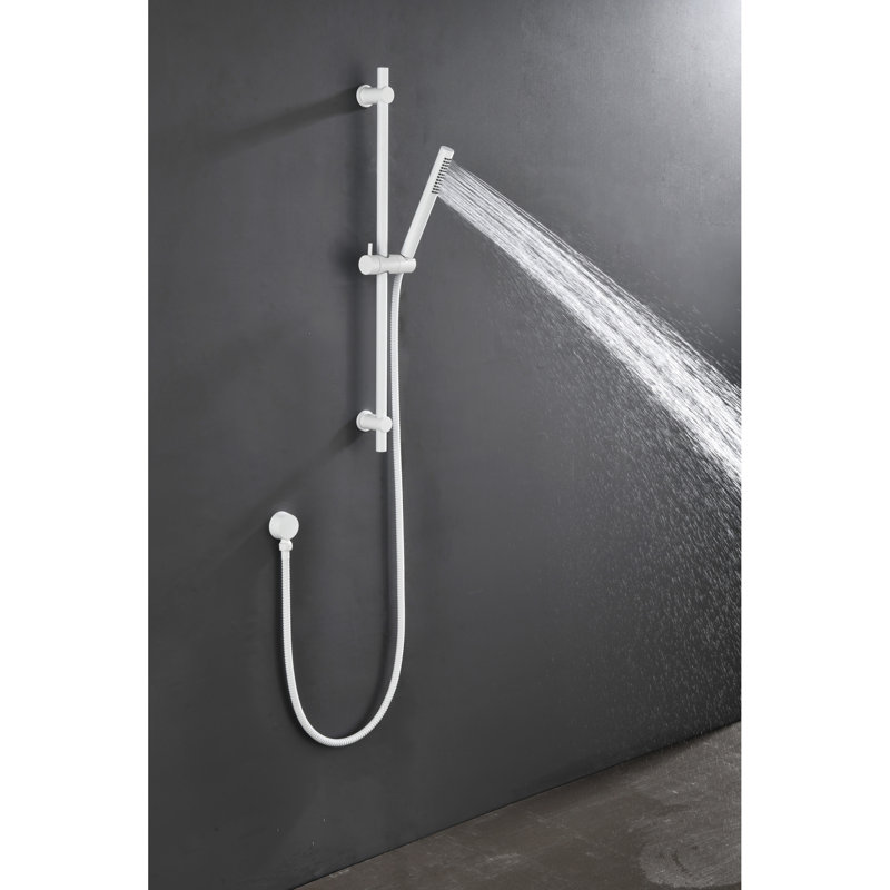 Barre de douche avec pomme de douche coulissante et tuyau de 69 po - Connexion attrayante en acier inoxydable de conception supérieure