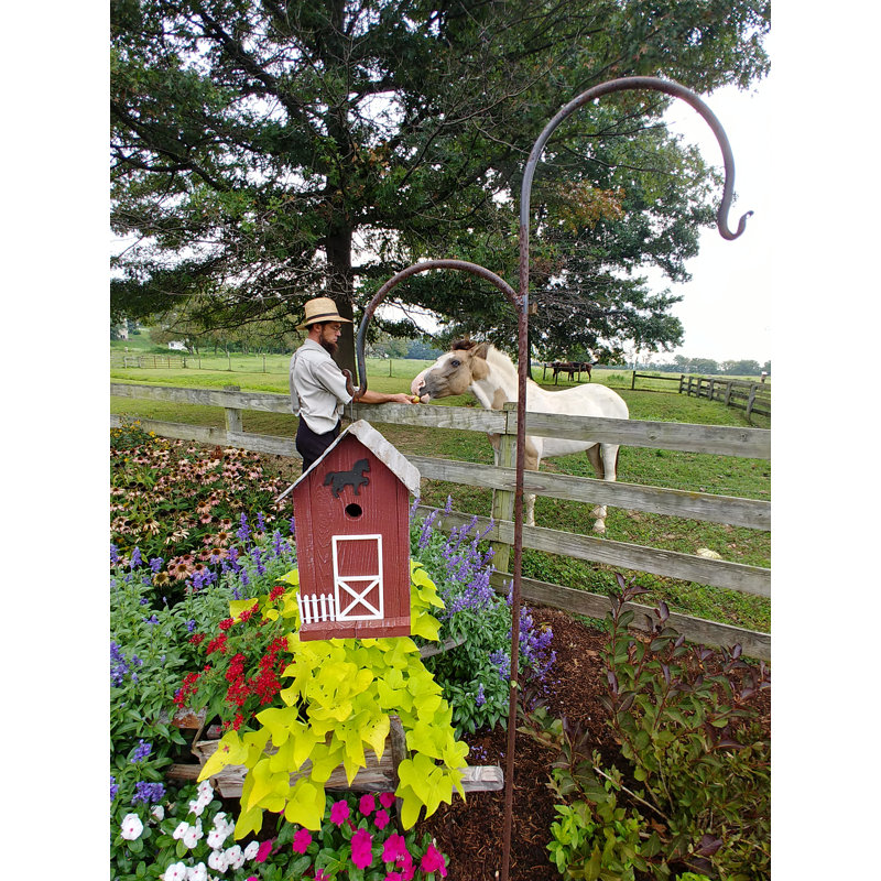 Red Reclaimed Wood Summitville Stable Birdhouse with Metal Roof