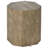 Amoli Accent Pedestal Embossed Metal Octagonal Accent Table with Leaf Pattern in Antique Gold Finish
