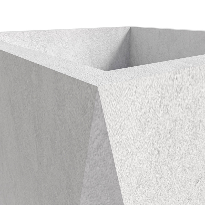 Pot à fleurs Yarisma, H 35 po x l 17 po x P 17 po, Blanc