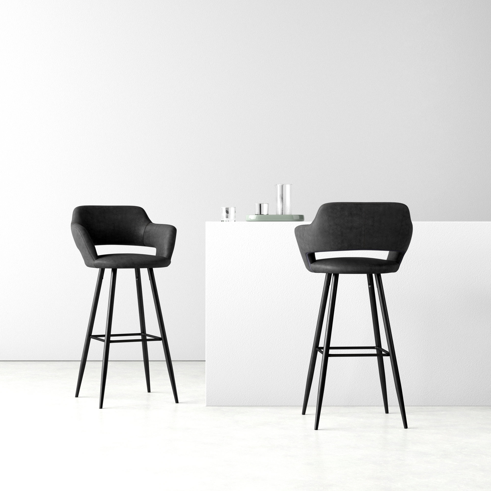 Lake Bar/Counter Stool, Bar Stool (30" Seat Height), Gray