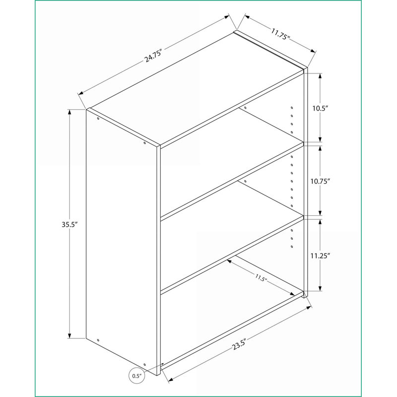 Bibliothèque bibliothèque 4 niveaux H transitionnel brun foncé à 36 niveaux Tablettes réglables pour bureau | Espresso | Panneau de particules