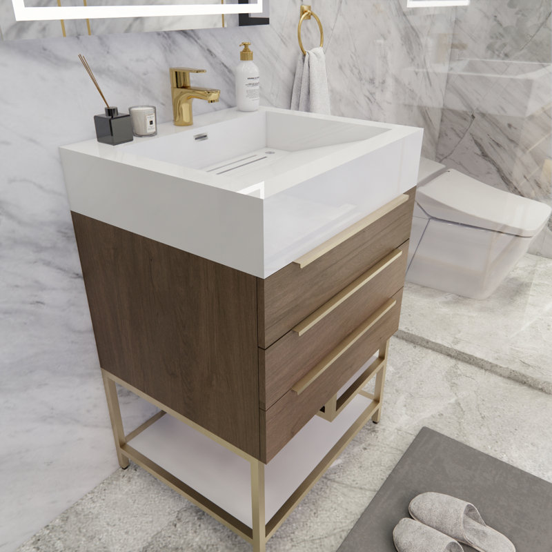 Ensemble de meuble-lavabo simple 24 po Glasgow, Chêne clair