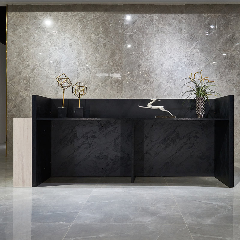 Comptoir de réception Natural Travertine Texture, réception contemporaine de luxe pour usage commercial