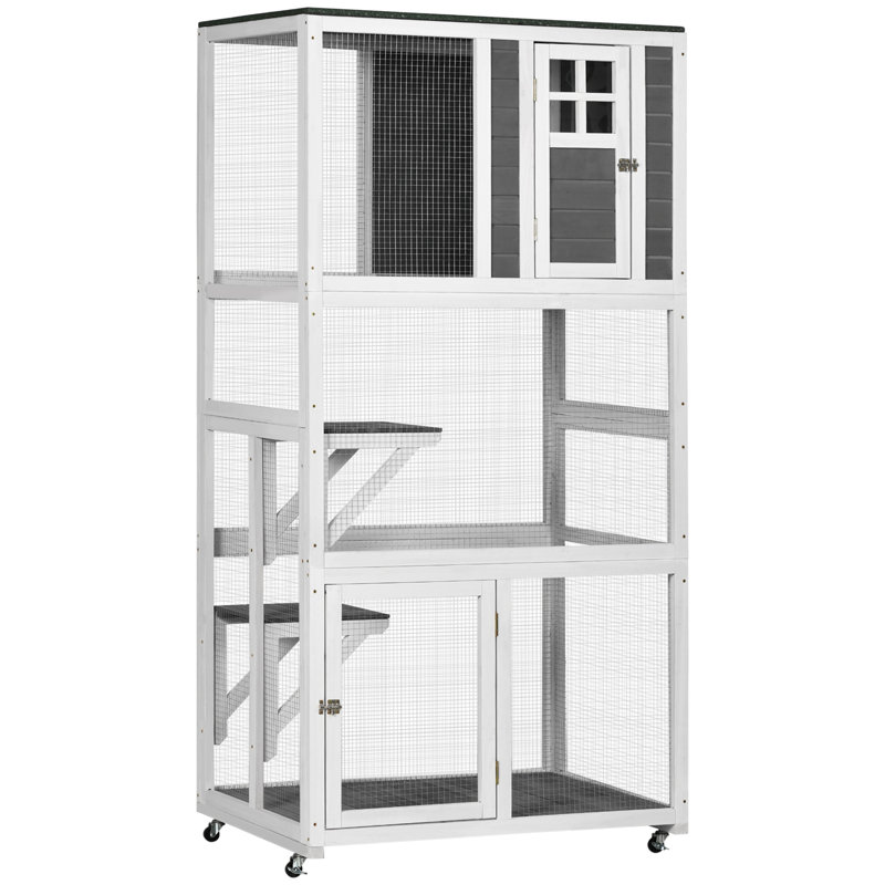 Maison d'extérieur pour chat 74 po, Gris