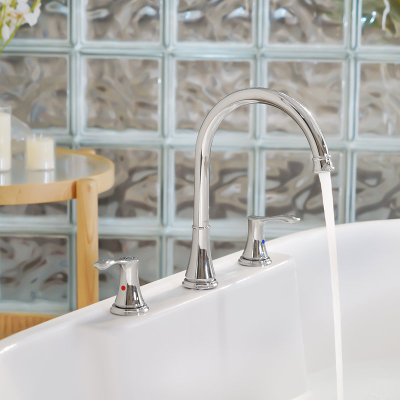 2-Handle High Arc Widespread Roman Tub Faucet, Polished Chrome
