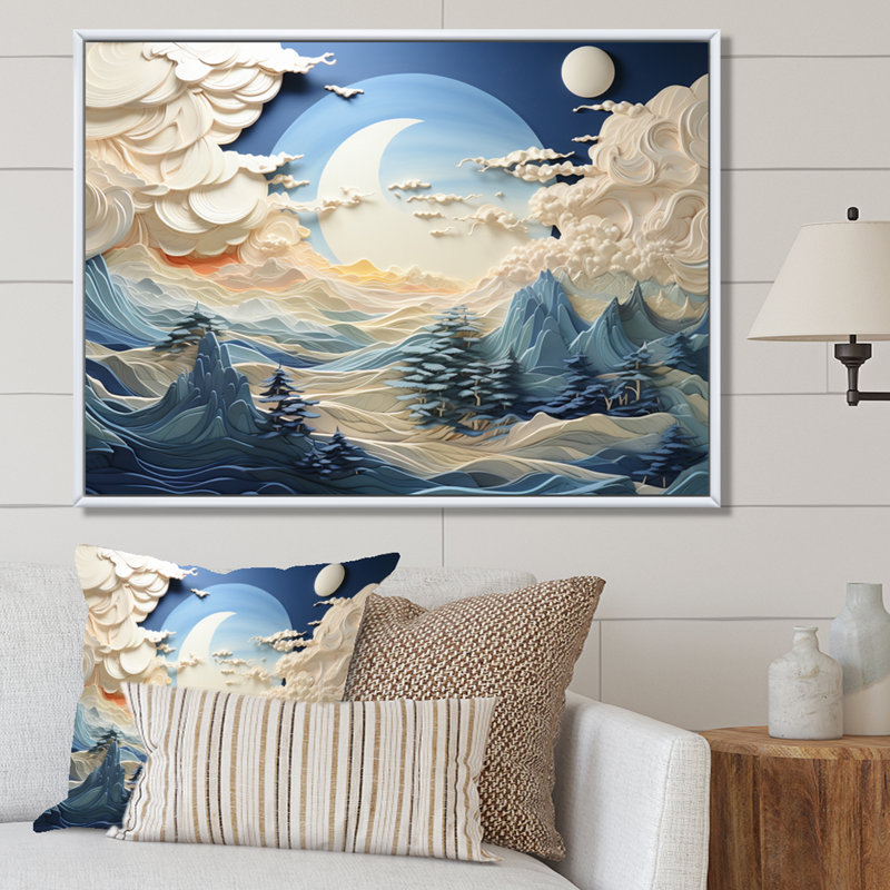 Clouds Celestial Landscape I - Landscapes Canvas Art Print, H 24 po x l 32 po x P 1 po, Cadre flottant blanc