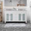 Meuble-lavabo avec cadre en bois massif, portes à fermeture en douceur et design élégant pour un grand espace de rangement