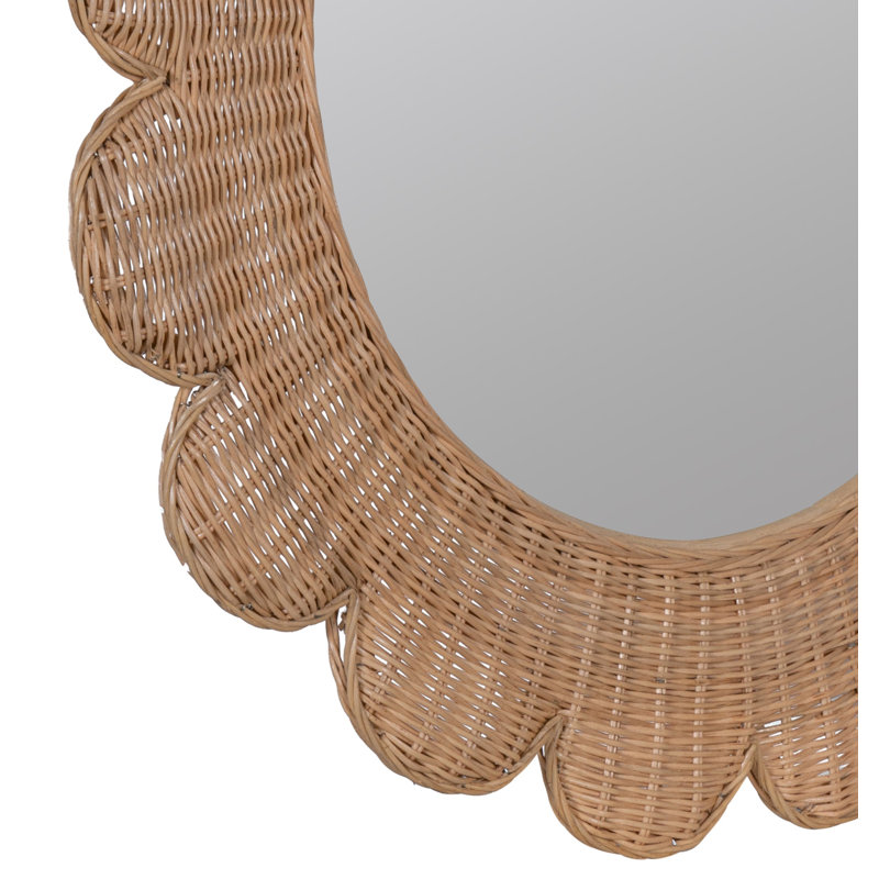 Sonia Scalloped Rattan Mirror