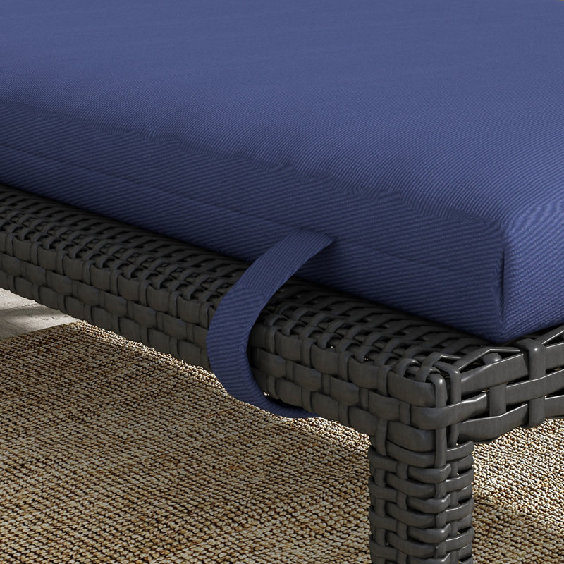 Ebern Designs - Coussin de siège / dossier d'extérieur, Bleu très foncé, 1