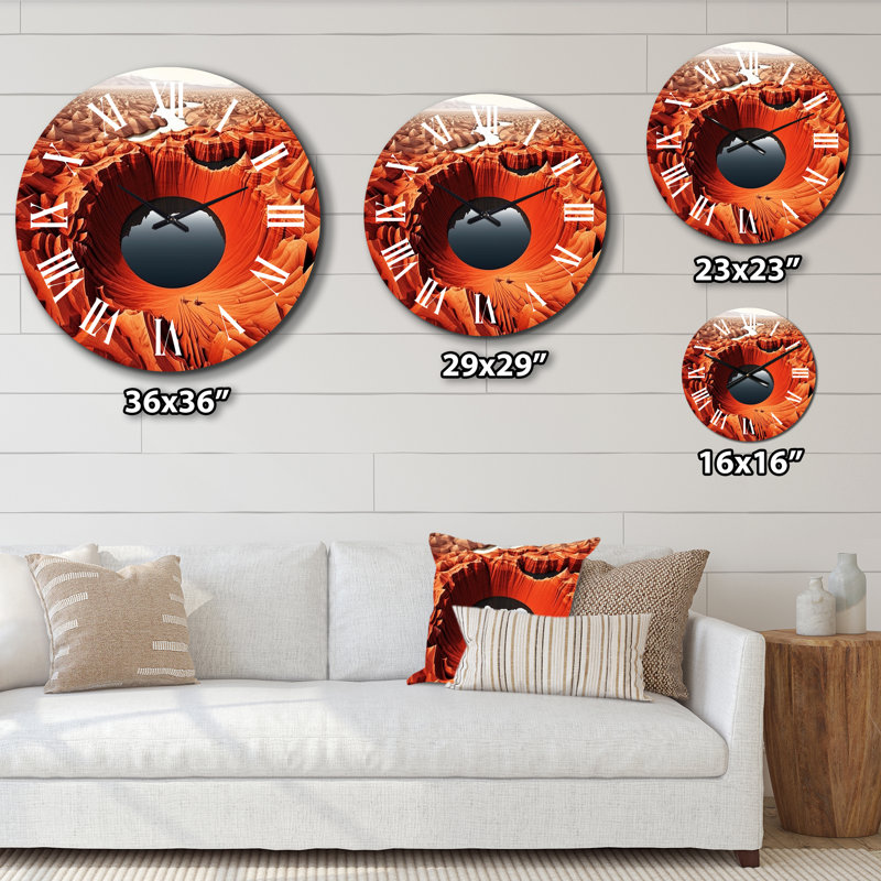 Horloge murale Mysterious Futuristic Desert Lake, Grand