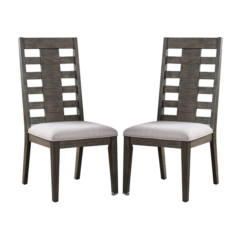 Chaise d'appoint à dossier échelle gris Gisla