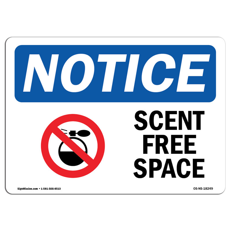 Panneau en plastique 10 po x 7 po Scent Free Space