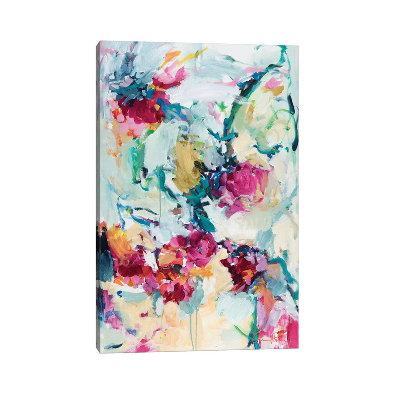 «Jade Blossoms» par Amira Rahim - reproduction d'art, Pas de tapis, Toile tendue, H 48 po x l 32 po x P 1,5 po