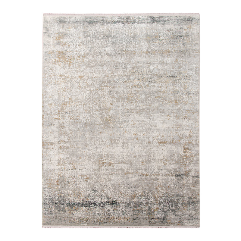 Tapis abstrait gris Brazelton, Rectangle 4 pi 11 po x 7 pi 6 po