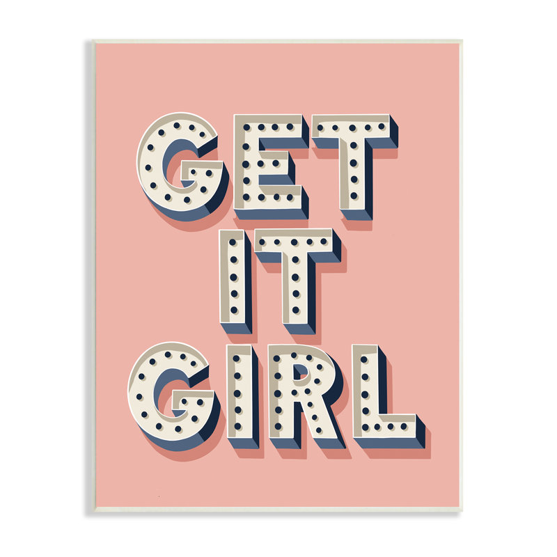«Get It Girl», impression sur toile, Plaque murale, H 15 po x l 10 po