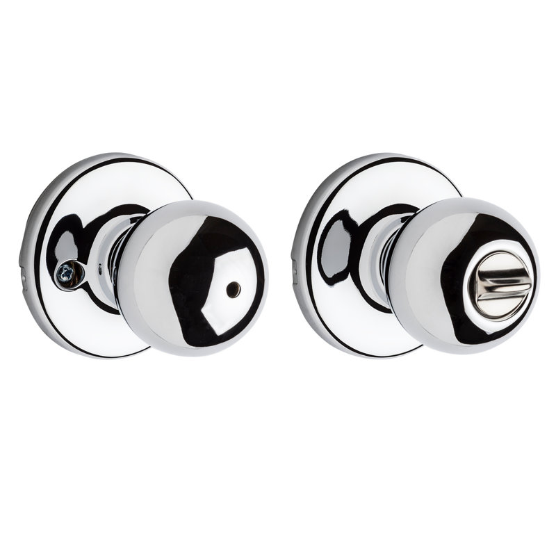 Polo Bed/Bath Knob, Polished Chrome